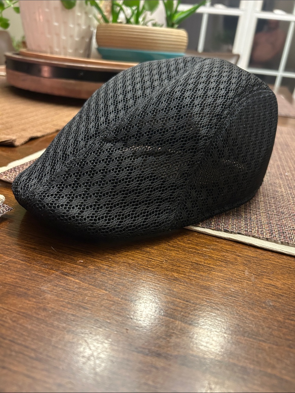 Men's Black Mesh Driving Cap